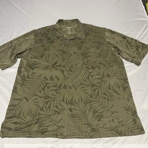 Blackhawk Tactical Hawaiian Shirt Men's 2XL Green Floral Tropical Camp Knit